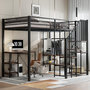 Voir la diapositive 4 : MERAX Lit mezzanine 120x200cm métal et mdf coloris noir