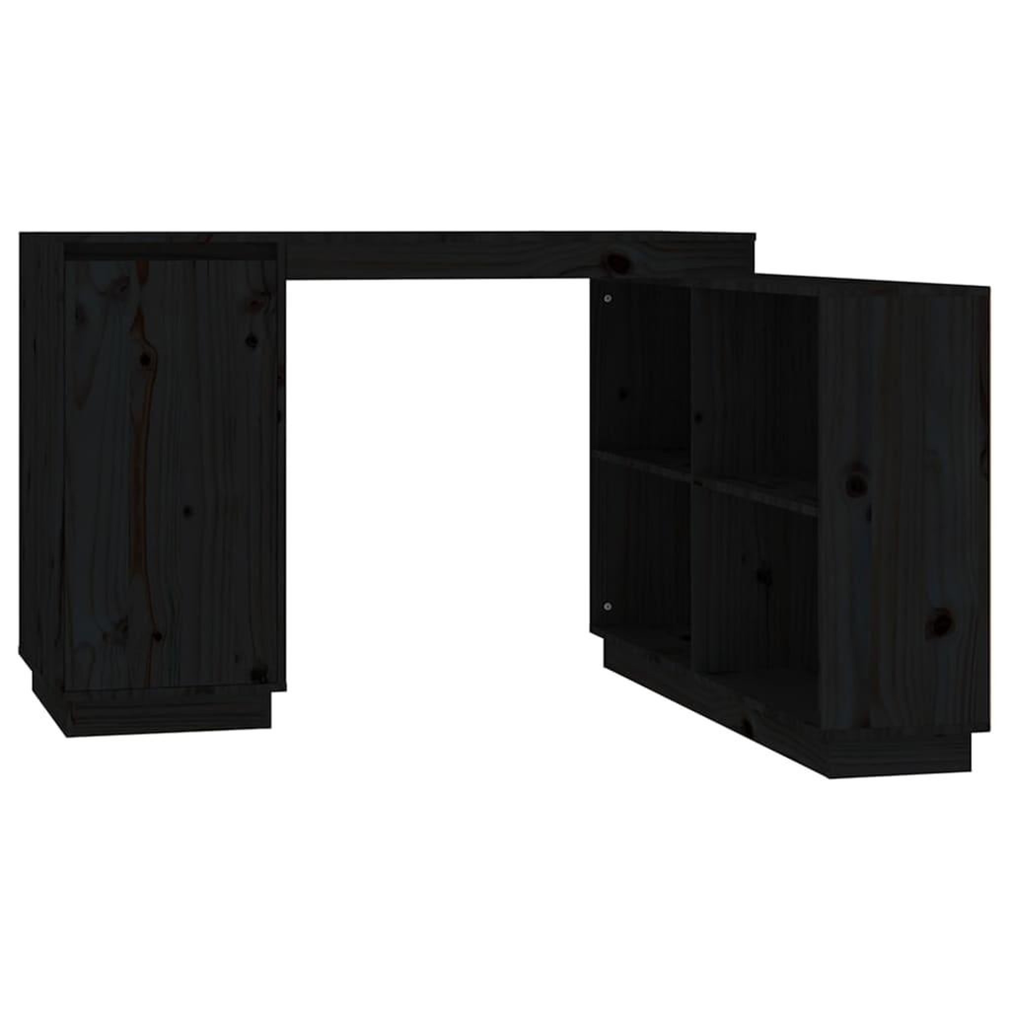 Voir la diapositive 2 : VIDAXL Bureau Noir 110x50x75 cm Bois massif de pin