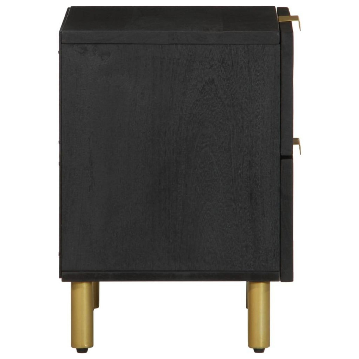 VIDAXL Tables de chevet 2 pcs noir 40x33x46 cm bois de manguier solide