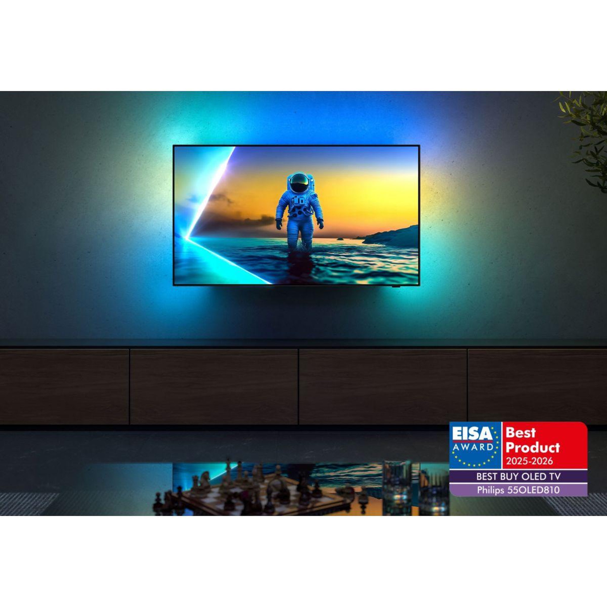 Voir la diapositive 3 : Philips Tv oled 55oled810 (2026) 55  (139 cm) 4k ultra hd - ambilight, google tv