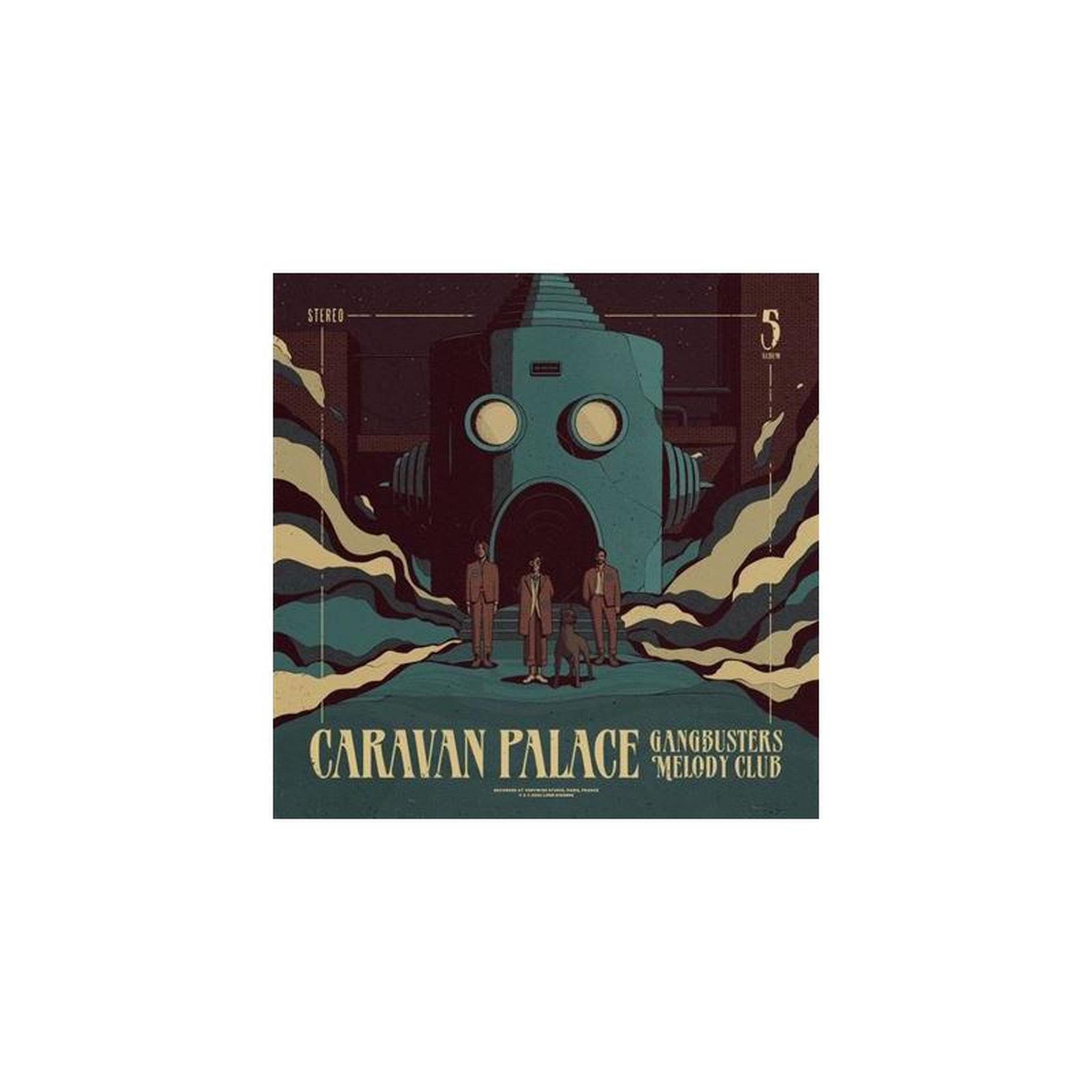 Vinyle lp stéréo caravan palace « gangbusters melody club » édition indie exclusive, couleur bleu