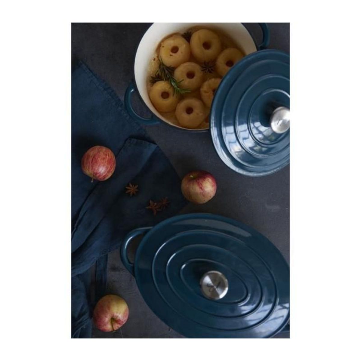 BAUMALU Cocotte BAUMALU24 cm - Forme ronde - Bleu vert