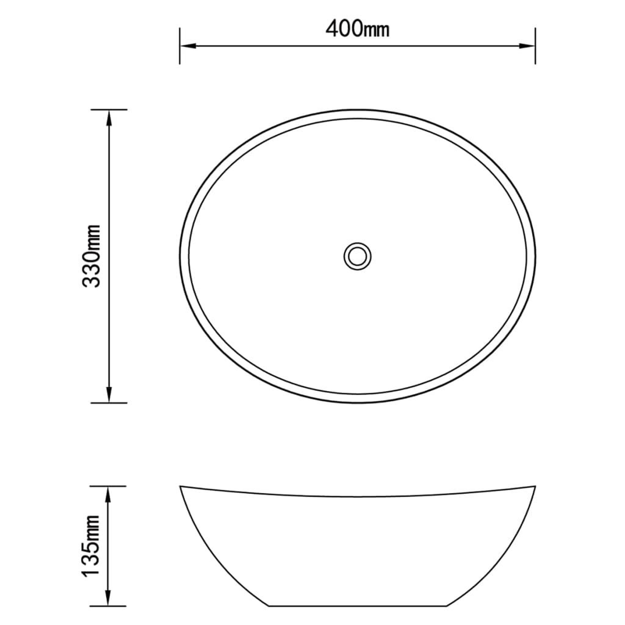 Voir la diapositive 6 : VIDAXL Lavabo ovale Ceramique 40 x 33 cm Noir