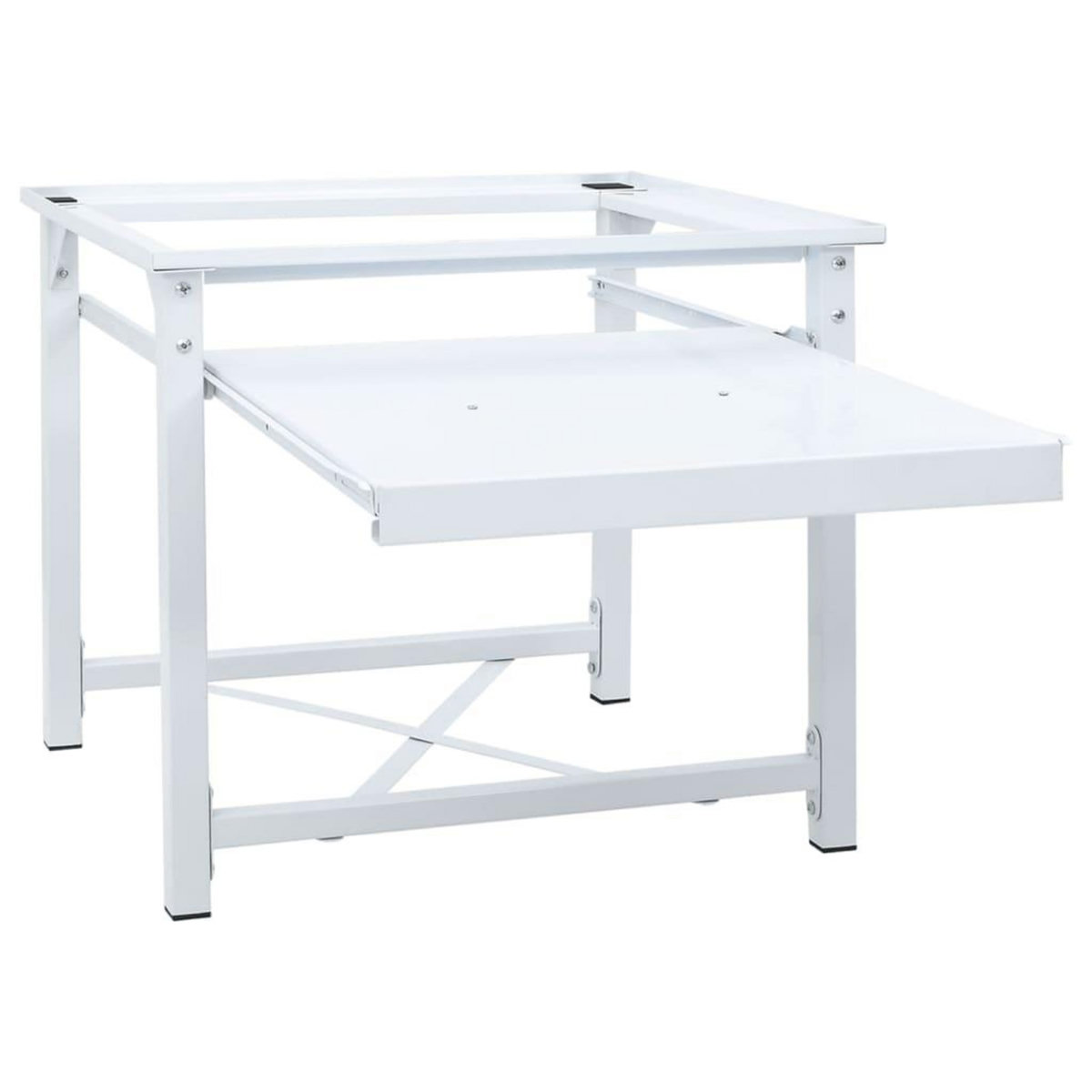 VIDAXL Socle pour machine a laver avec etagere coulissante Blanc