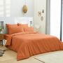 Voir la diapositive 1 : UNIVERS DECOR Housse de couette 240 x 220 unie orange 100% Coton / 57 Fils/cm²