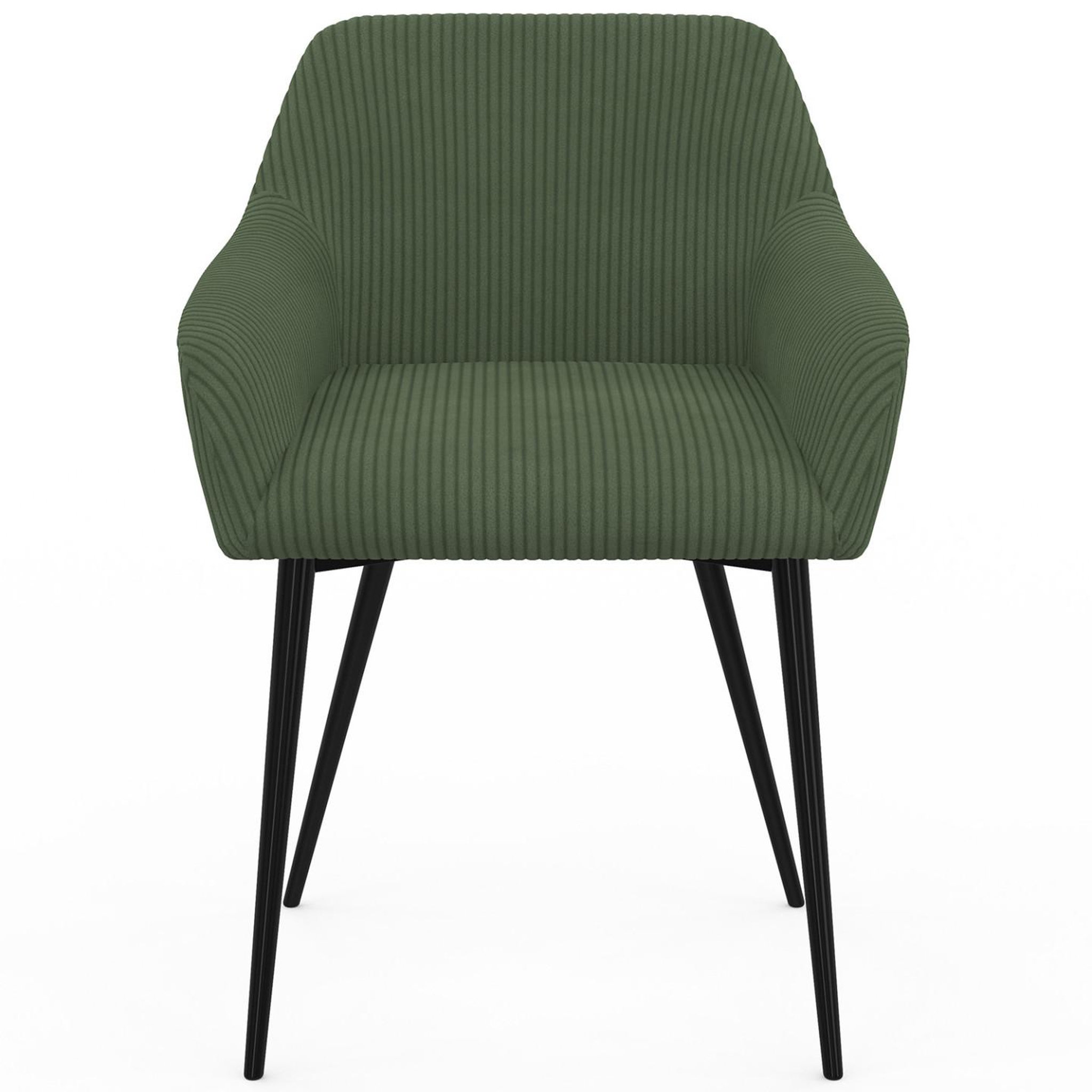 Voir la diapositive 3 : ID MARKET Lot de 2 chaises de salle à manger, fauteuils de table jany en velours côtelé vert kaki