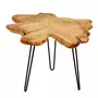 Unamourdetapis Table basse fait main ELO Beige 50x60 FSC en bois idéal pour un couloir