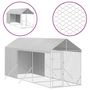 Voir la diapositive 2 : VIDAXL Chenil d'exterieur pour chiens avec toit argente 2x6x2,5 m