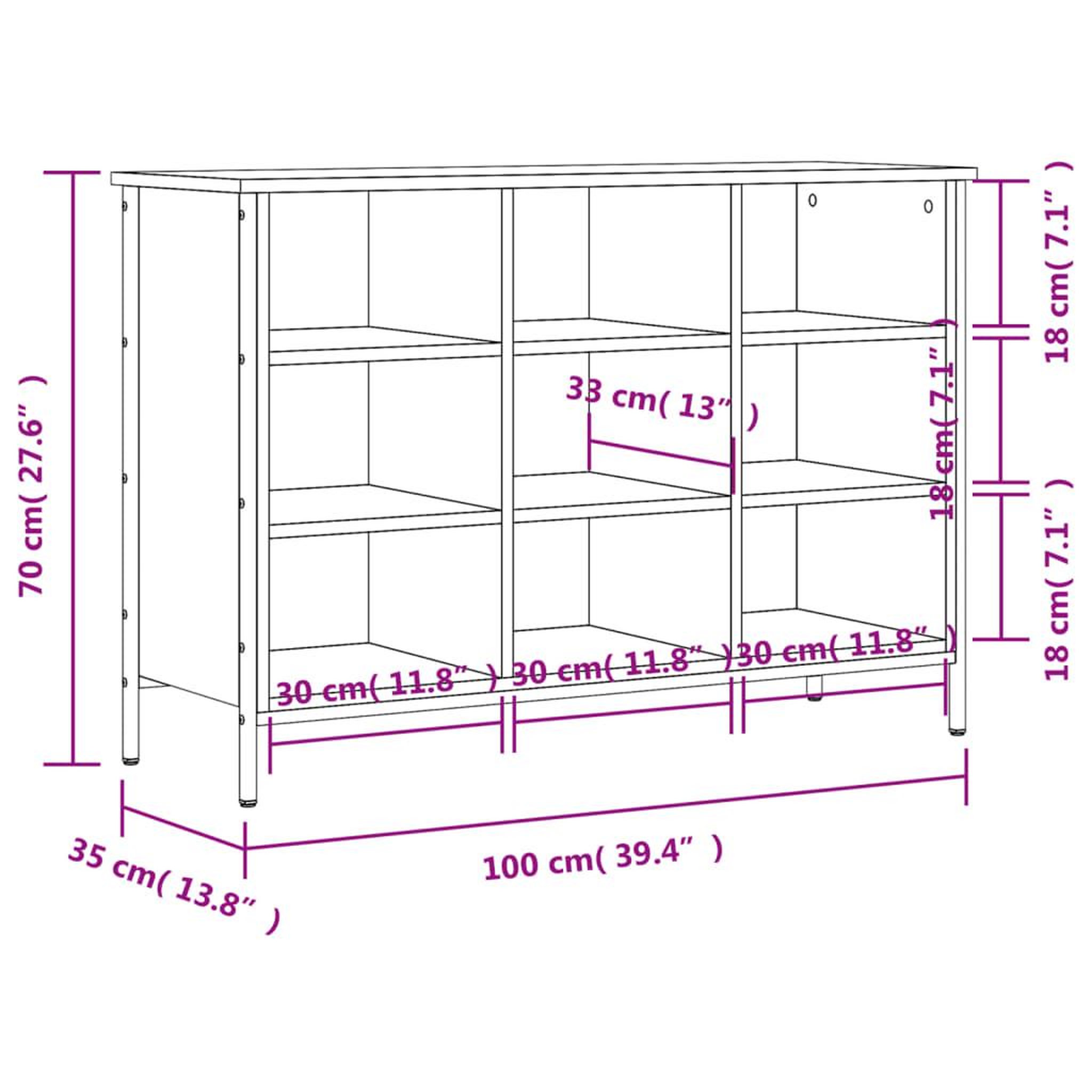 Voir la diapositive 6 : VIDAXL Armoire a chaussures chene fume 100x35x70 cm bois d'ingenierie