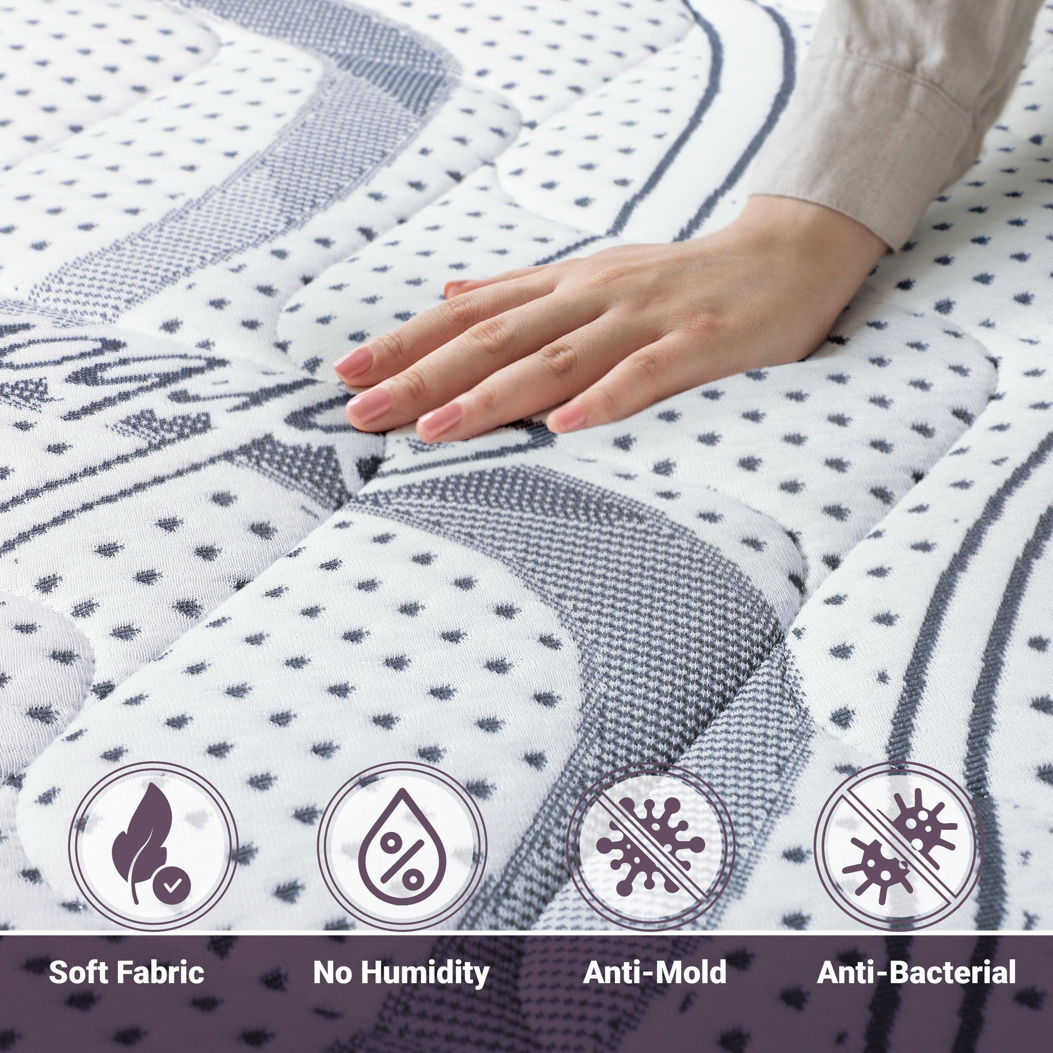 Voir la diapositive 2 : THE WHITE STONE Matelas 70 x 140 Hypoallergénique | Hauteur 25 cm | Propriétés orthopédiques et automodelantes | Produit en Italie