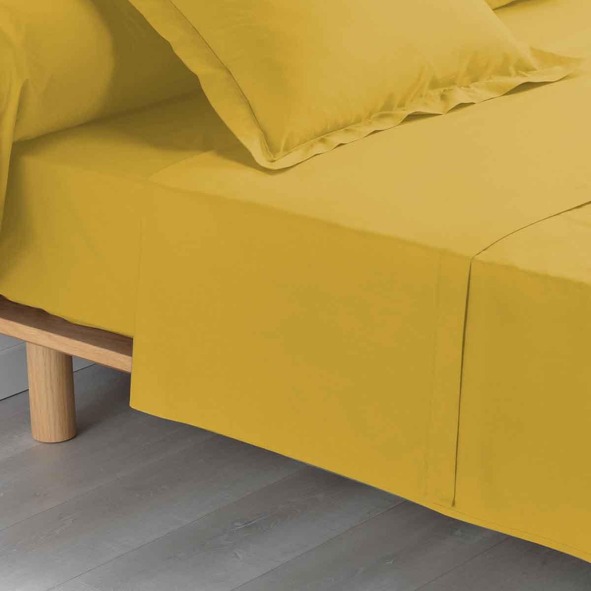 Douceur d'Intérieur Drap Plat  Percaline  180x290cm Ocre