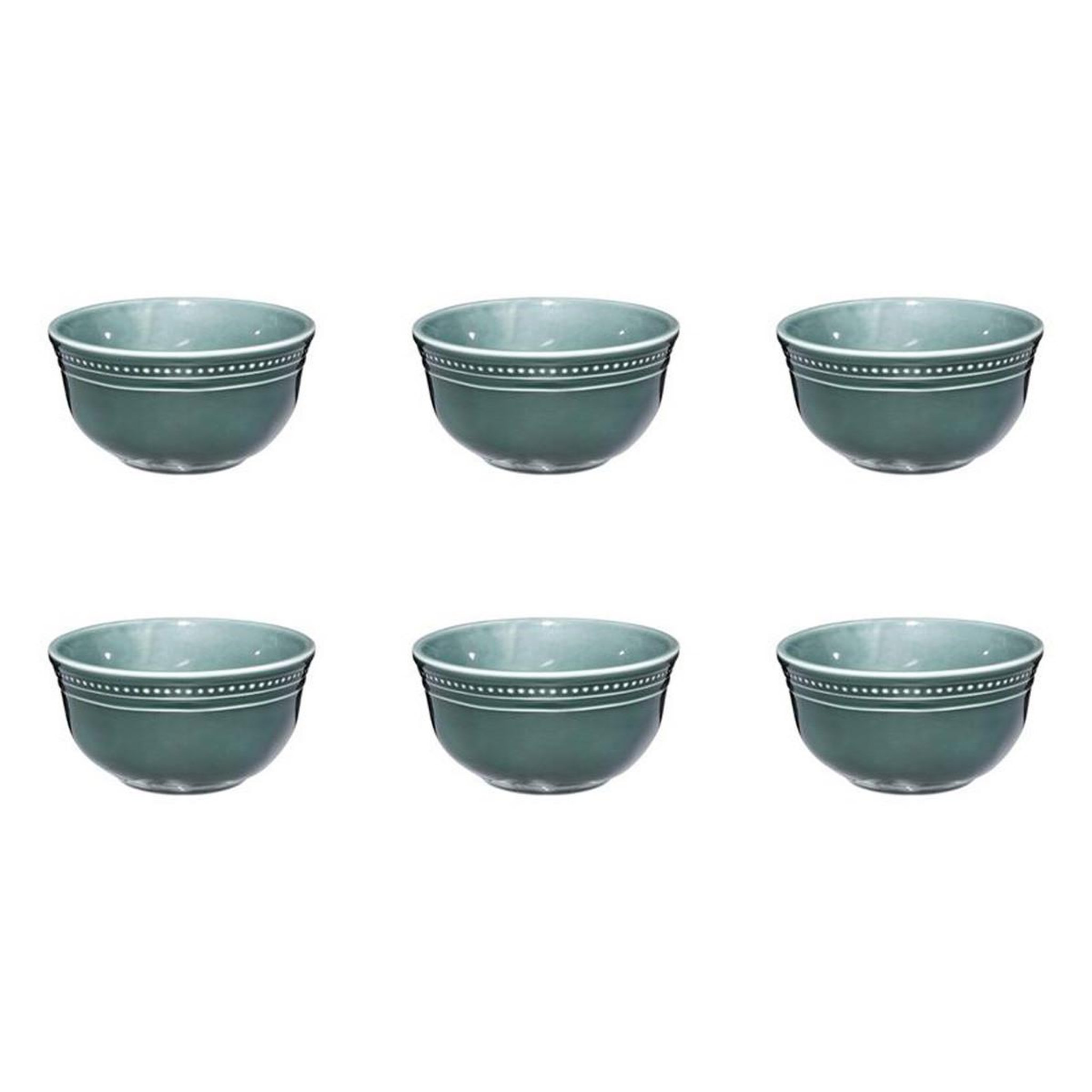 SECRET DE GOURMET Lot de 6 bols en faïence  carmen  14cm vert