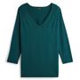 Voir la diapositive 1 : INEXTENSO Pull col v vert emeraude grande taille femme
