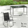 Voir la diapositive 3 : OUTSUNNY Salon de jardin 6 places 7 pièces chaises empilables métal noir