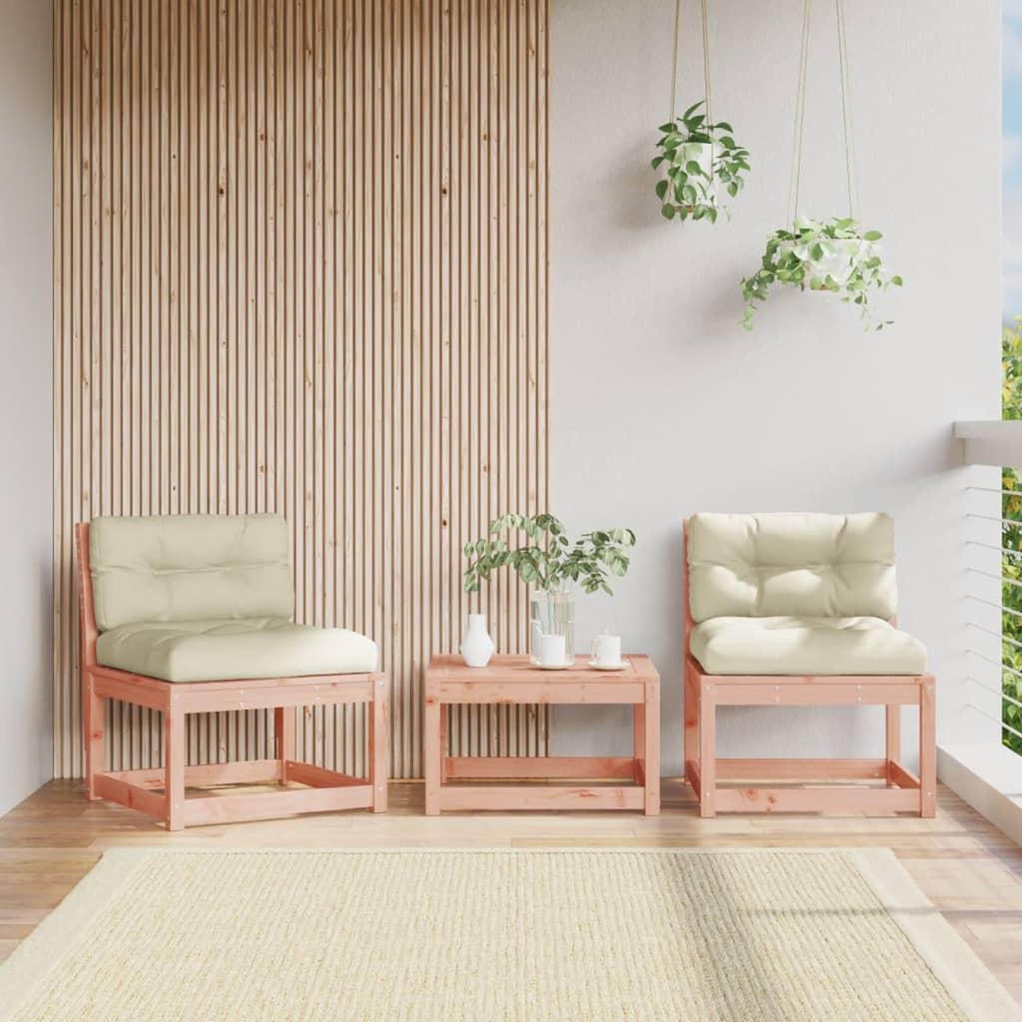 VIDAXL Canapes de jardin avec coussins 2pcs bois massif douglas