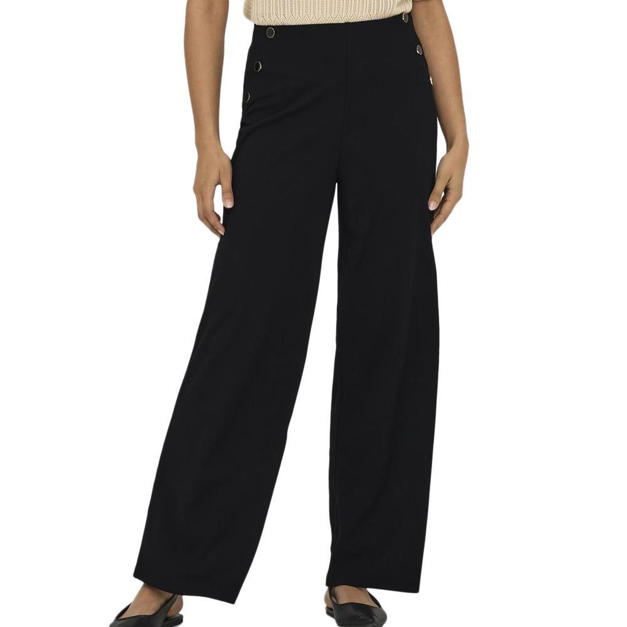 JACQUELINE DE YONG Pantalon Noir Femme JDY Geggo 15343979. Coloris disponibles : Noir
