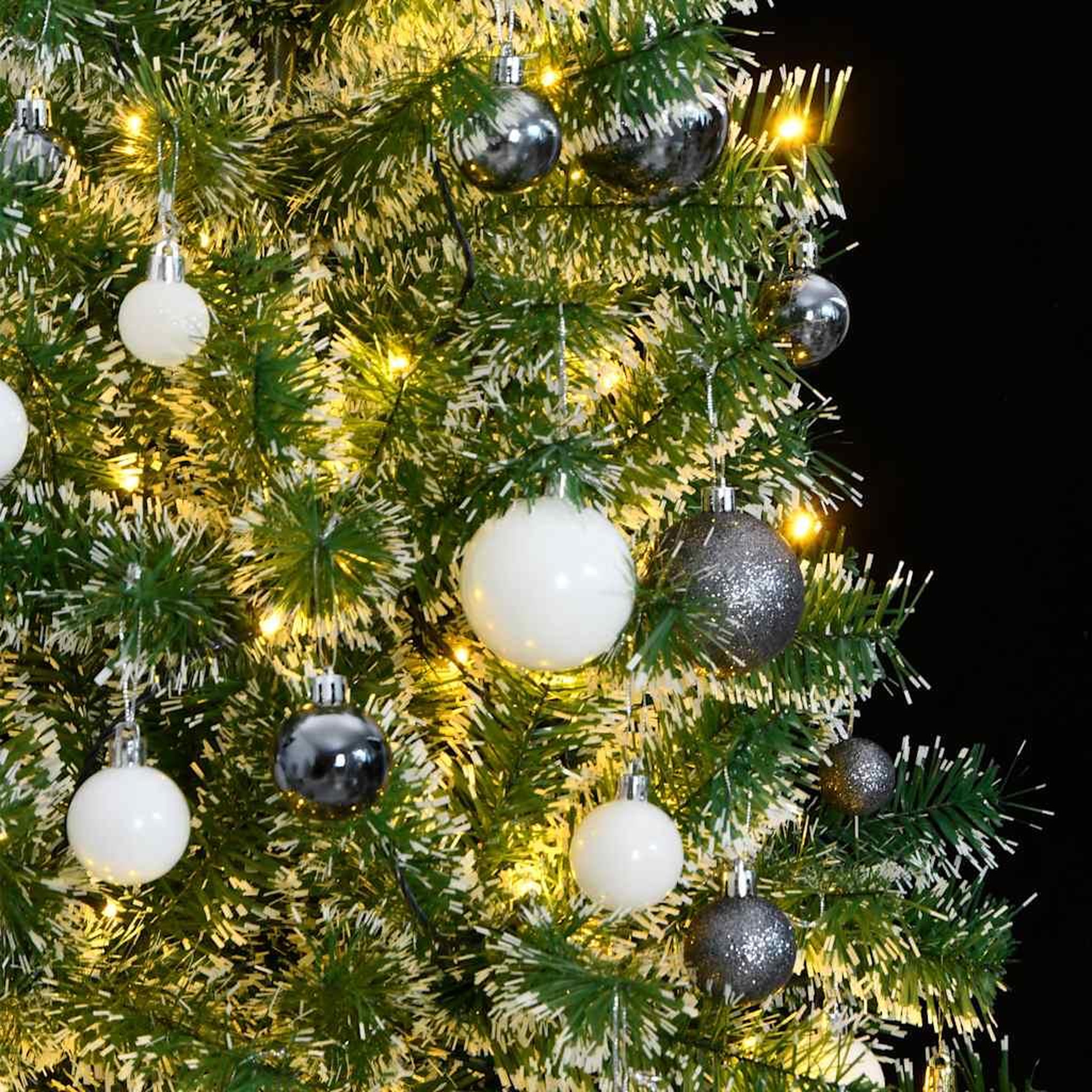 Voir la diapositive 3 : VIDAXL Sapin de Noël artificiel 300 LED&boules&neige floquee 210 cm