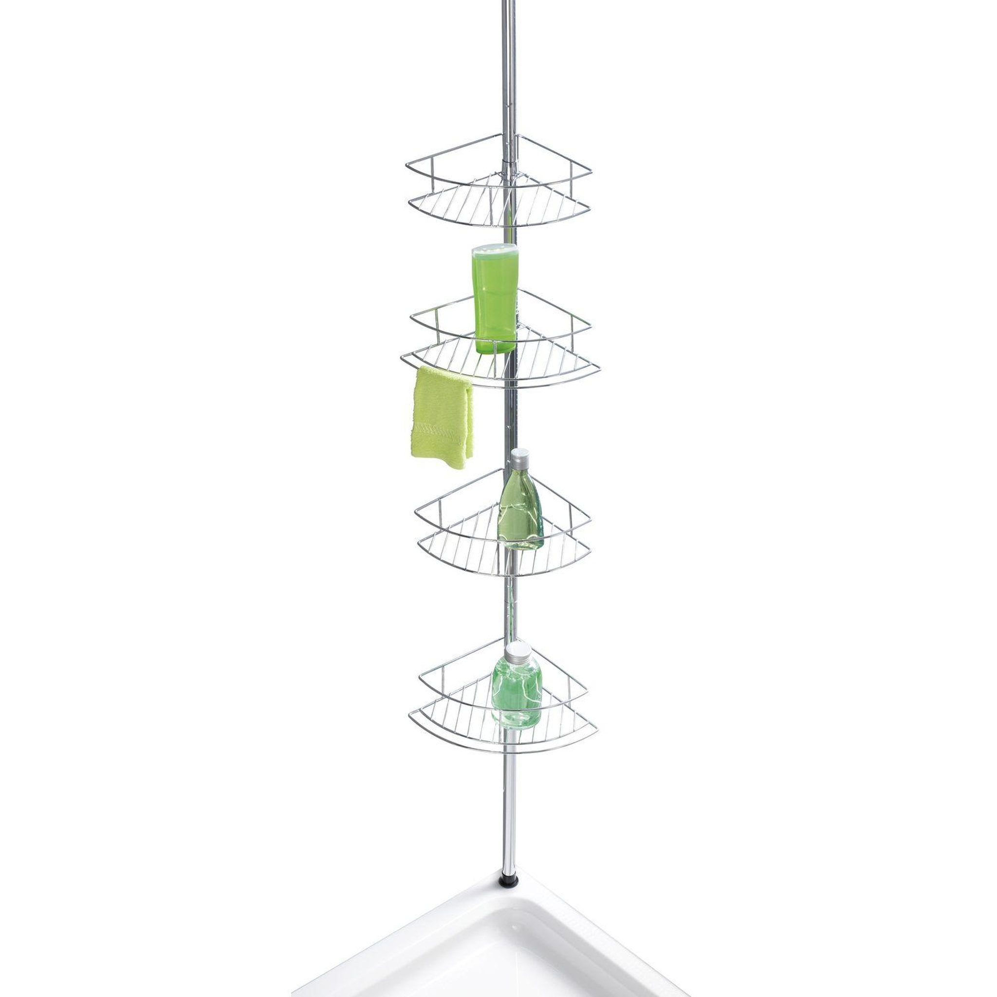 Wenko Etagère de douche extensible dolcedo - l. 31 x h. 65/275 cm - argent