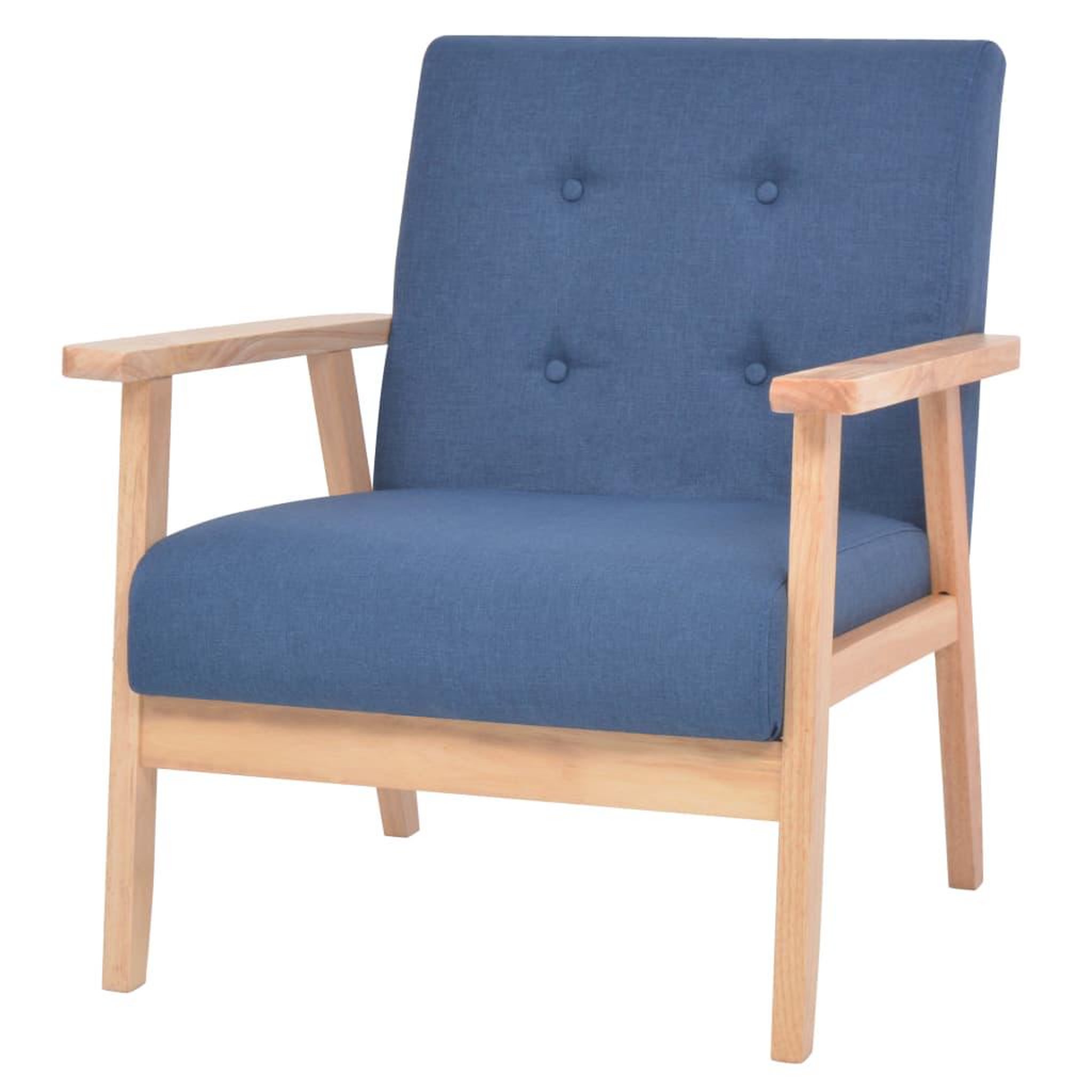 Voir la diapositive 1 : VIDAXL Fauteuil Bleu Tissu