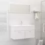 VIDAXL Ensemble de meubles de salle de bain Blanc Agglomere