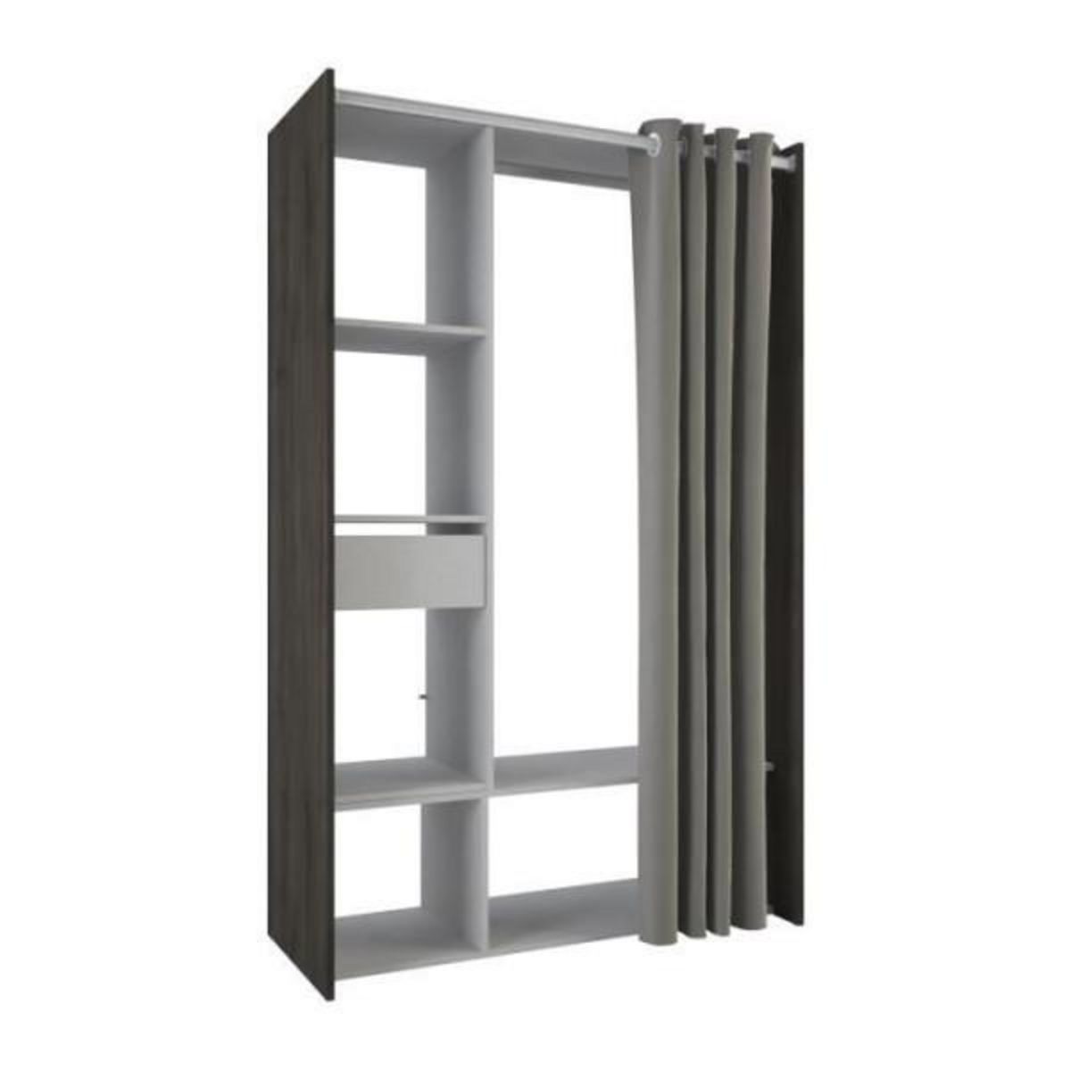 Demeyere Kit dressing + rideau - Chene Waterford / Lin tisse - L150 x P49,9 x H183 cm - MONTANA