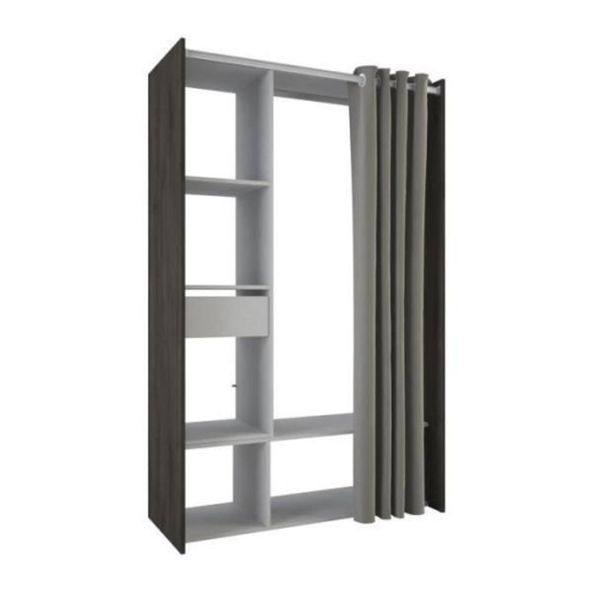 Demeyere Kit dressing + rideau - Chene Waterford / Lin tisse - L150 x P49,9 x H183 cm - MONTANA