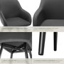 Voir la diapositive 5 : tectake Chaise de salle à manger rembourrée en velours côtelé anthracite-noir Lot de 6