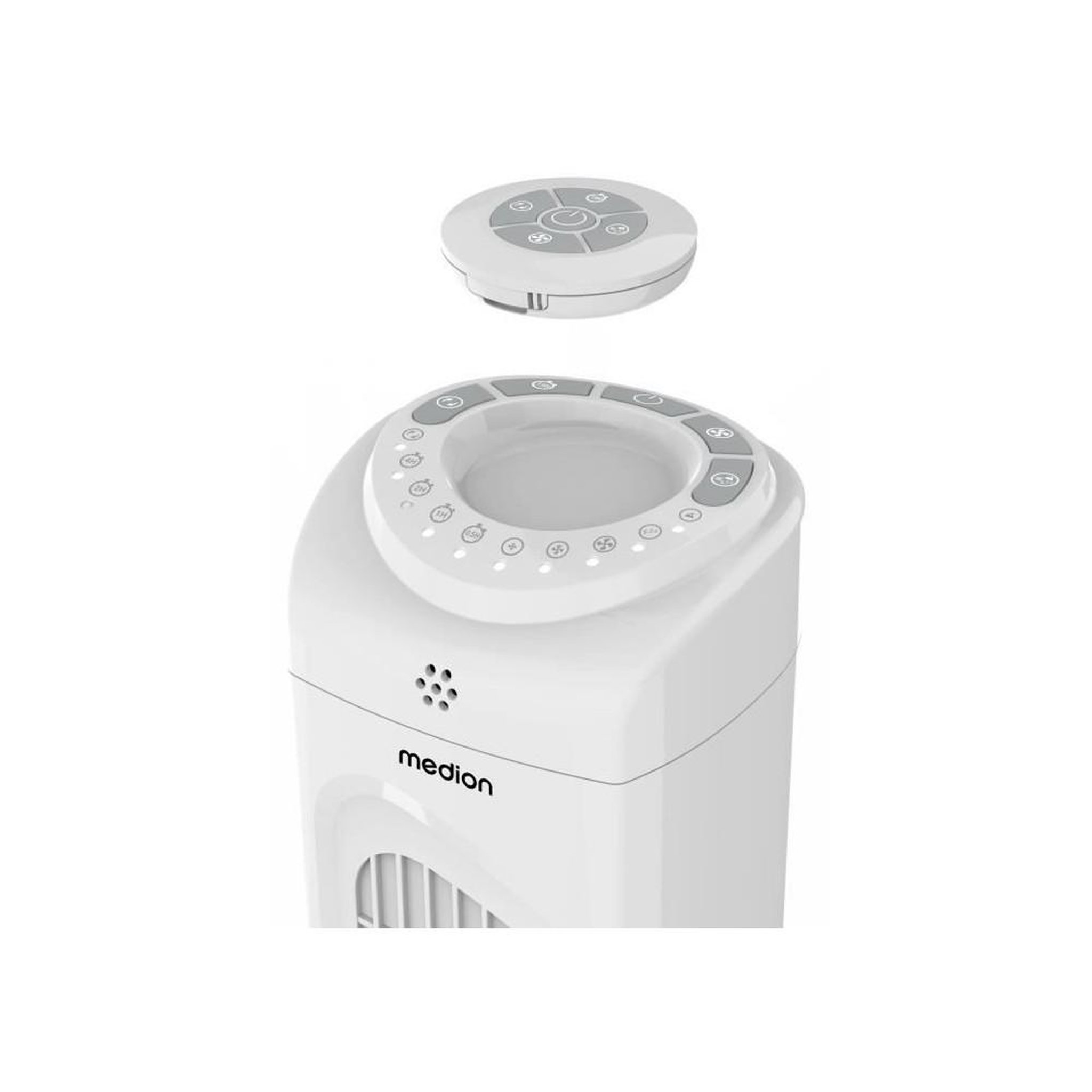 Voir la diapositive 5 : Medion Ventilateur colonne - MEDION - 45 W - Hauteur 79 cm - Oscillation 60° - Télécommande - Blanc
