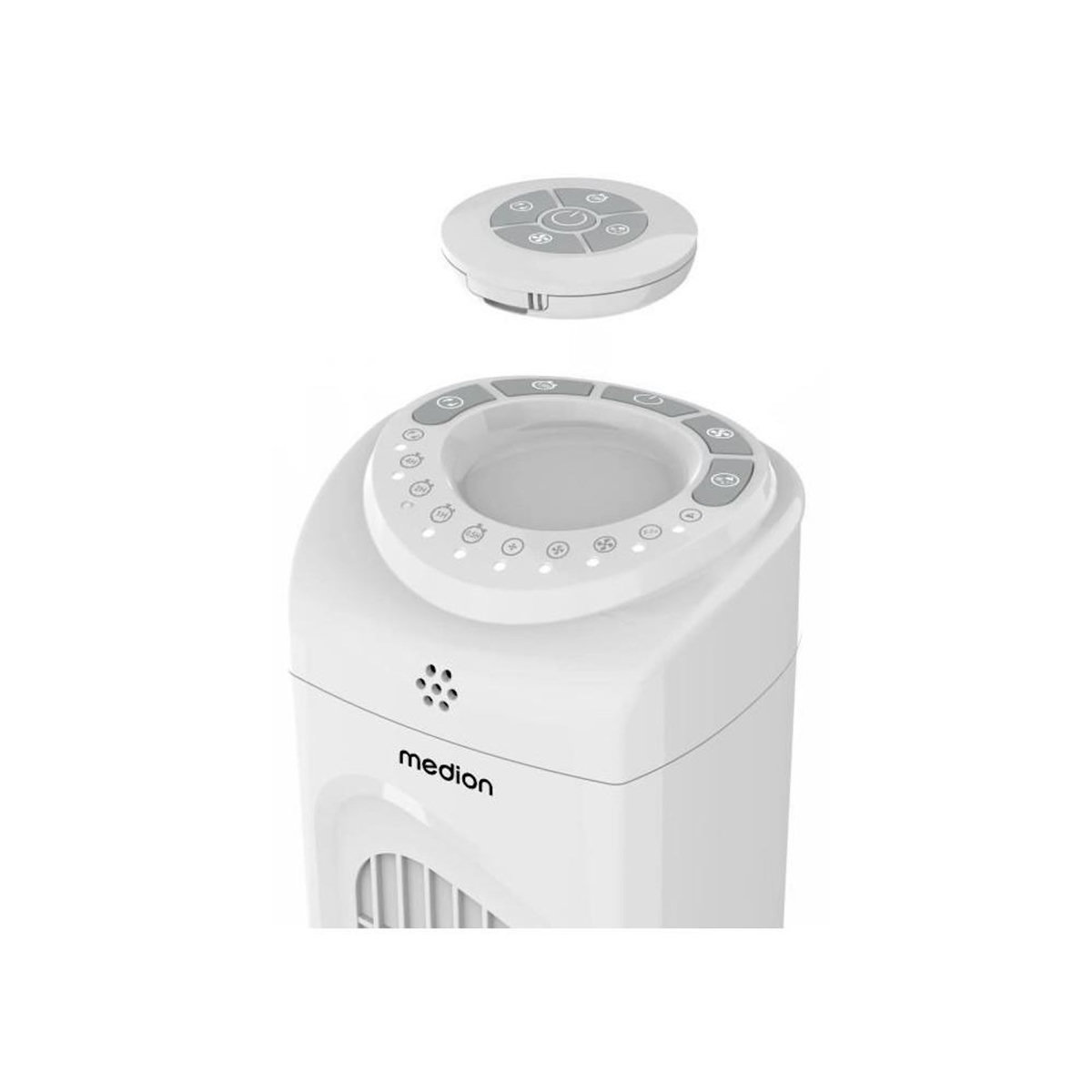Medion Ventilateur colonne - MEDION - 45 W - Hauteur 79 cm - Oscillation 60° - Télécommande - Blanc