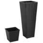 Voir la diapositive 3 : VIDAXL Lits sureleves de jardin 3 pcs Resine tressee Noir