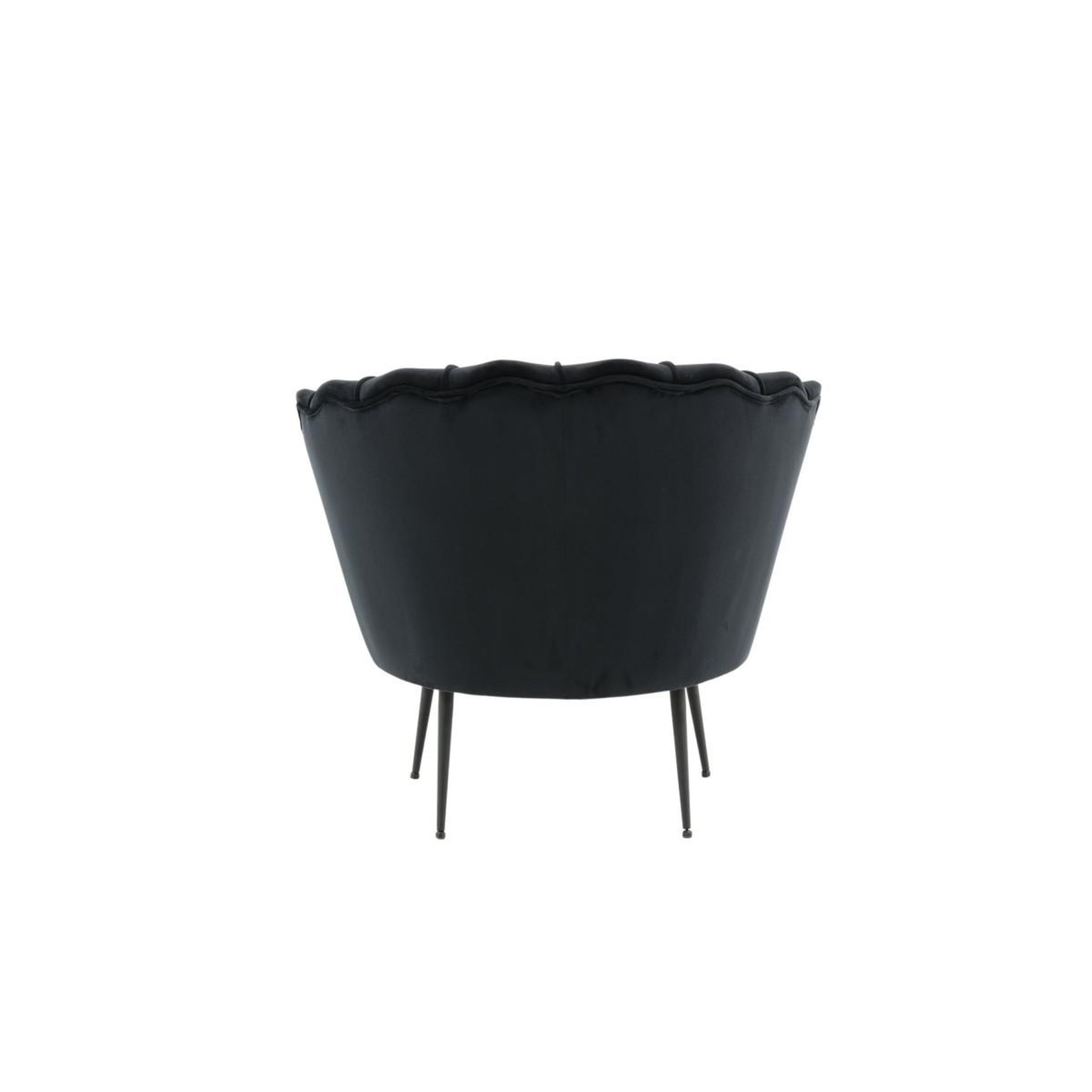 Voir la diapositive 4 : Paris Prix Fauteuil coquillage en velours  calais  83cm noir