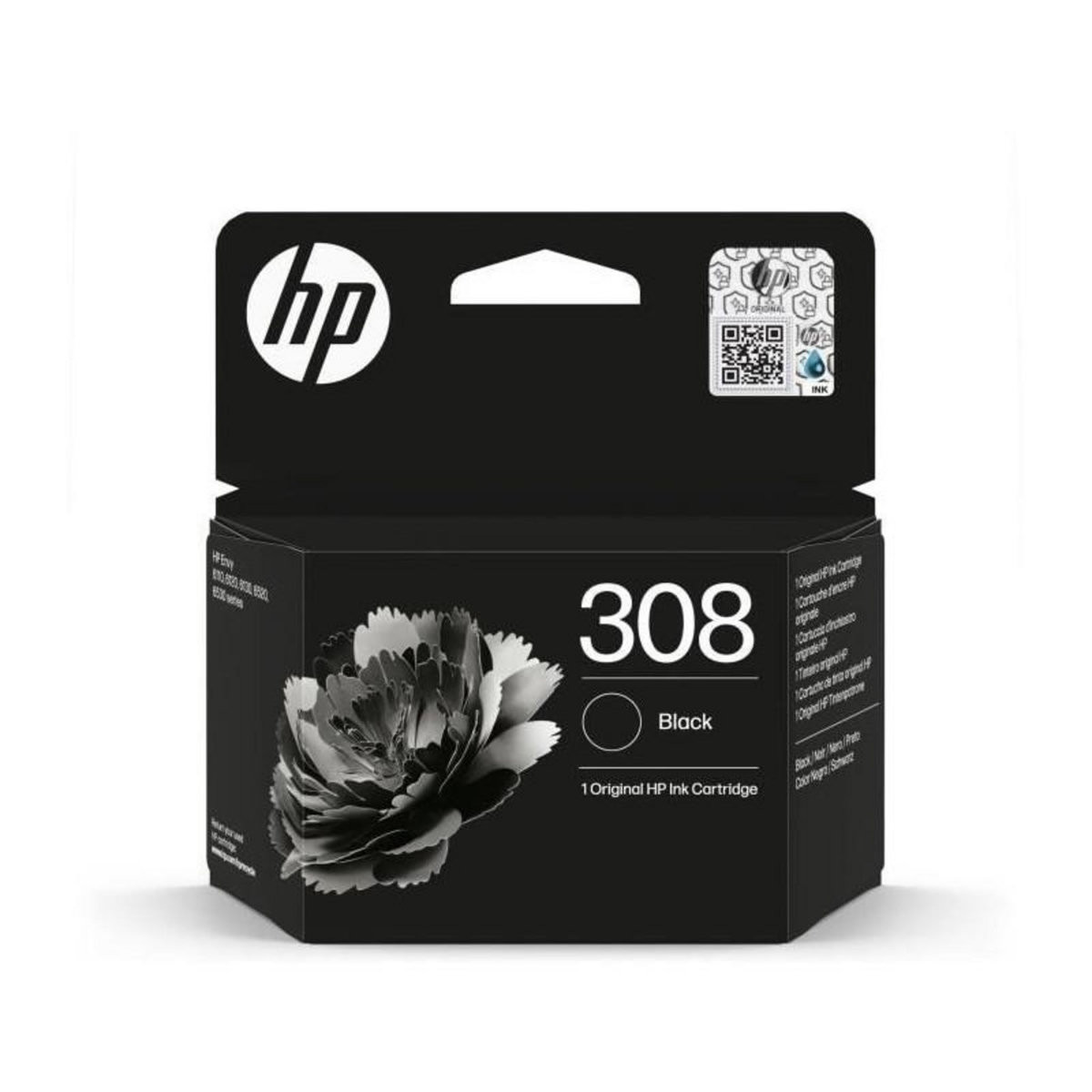 HP Cartouche d'encre HP 308 authentique noir (7FP21UE) pour HP Envy 6110, 6120, 6130, 6520, 6530