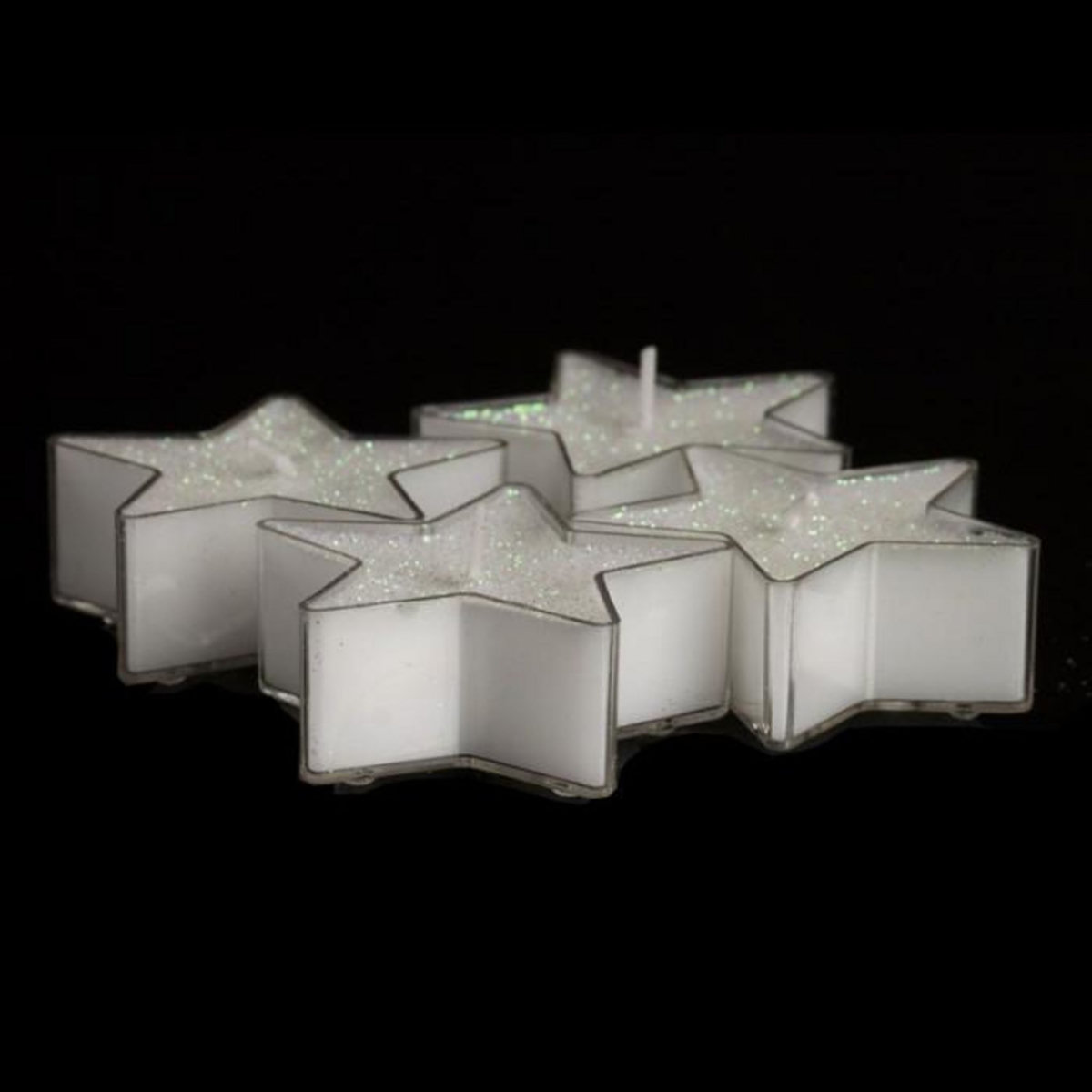 FEERIC LIGHT & CHRISTMAS Lot de 4 Bougies Étoiles  Colorama  24g Blanc