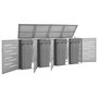 Voir la diapositive 1 : VIDAXL Abri pour quatre poubelles 276,5x77,5x112,5 cm Inox