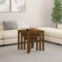 Voir la diapositive 3 : VIDAXL Tables gigognes 3 pcs Marron miel Bois de pin massif