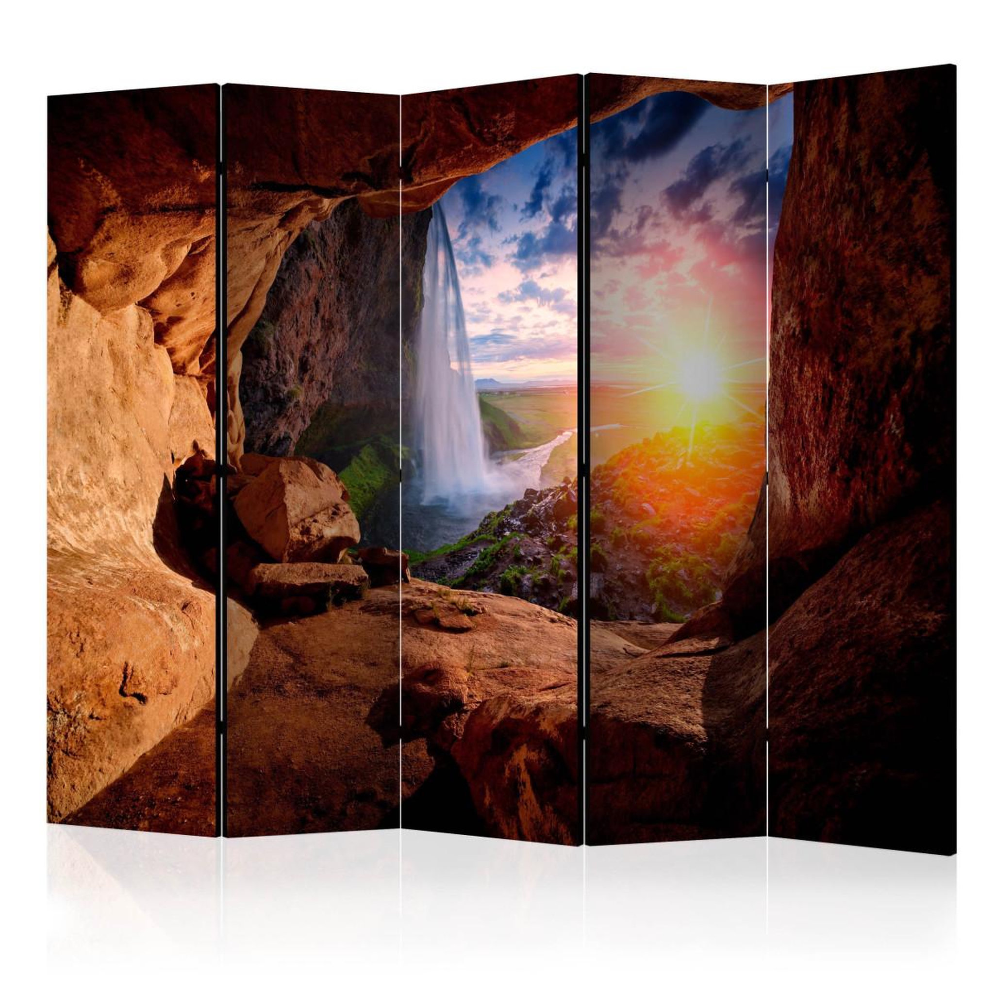 Paris Prix Paravent 5 volets  cave : seljalandsfoss waterfall  172x225cm
