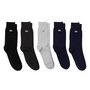 Voir la diapositive 1 : Lacoste X5 Paires de Chaussettes Gris/Noir Homme Lacoste Socks
