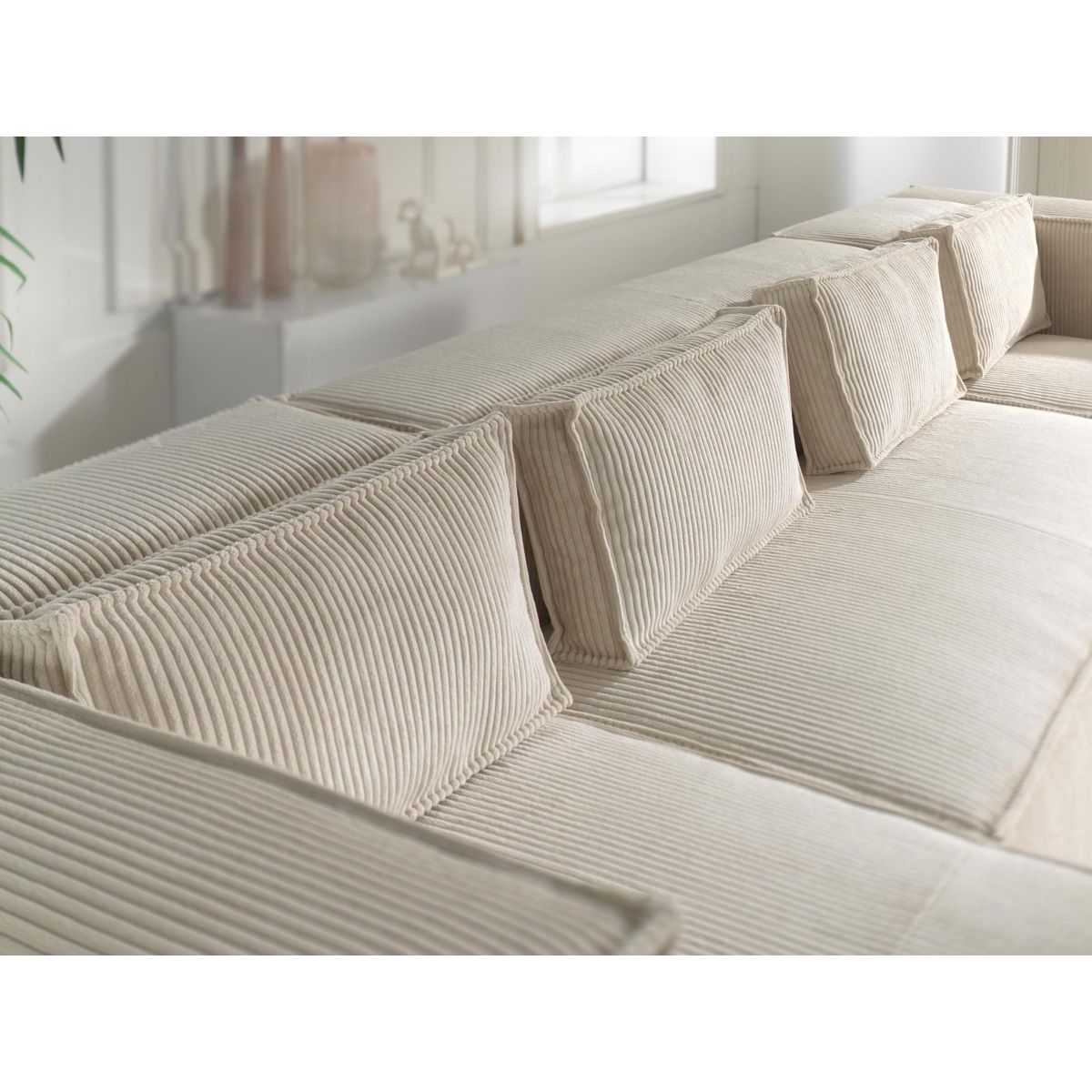 LISA DESIGN Stella - canapé panoramique en u - 7 places - en velours côtelé