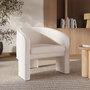 Voir la diapositive 2 : Rendez vous déco Fauteuil en tissu texturé crème-Nelia