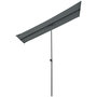 Voir la diapositive 1 : OUTSUNNY Parasol de jardin inclinable toile plate hauteur réglable dim. 180L x 130l x 115-205H cm métal époxy polyester anti-UV gris