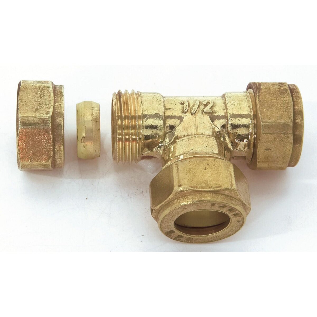 CENTRALE BRICO Raccord Té égal biconique laiton D.16 pour tube en cuivre