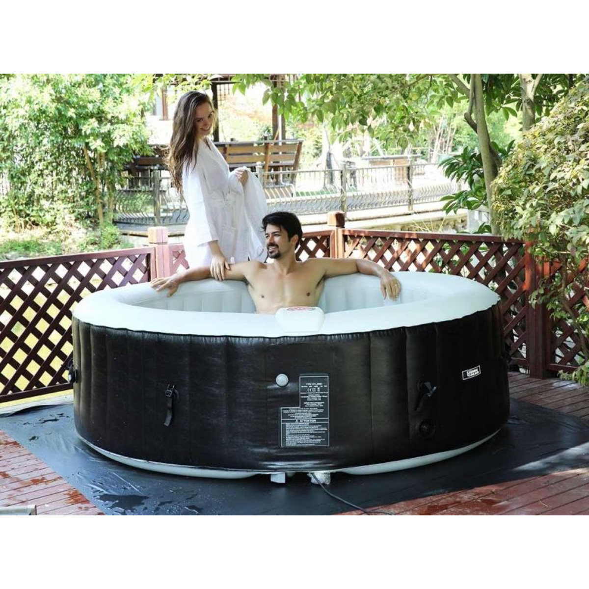 AQUAZENDO Spa gonflable rond Bulles 6 places - AquaZendo
