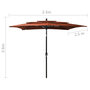 Voir la diapositive 6 : VIDAXL Parasol de jardin a 3 niveaux avec mat en aluminium terre cuite