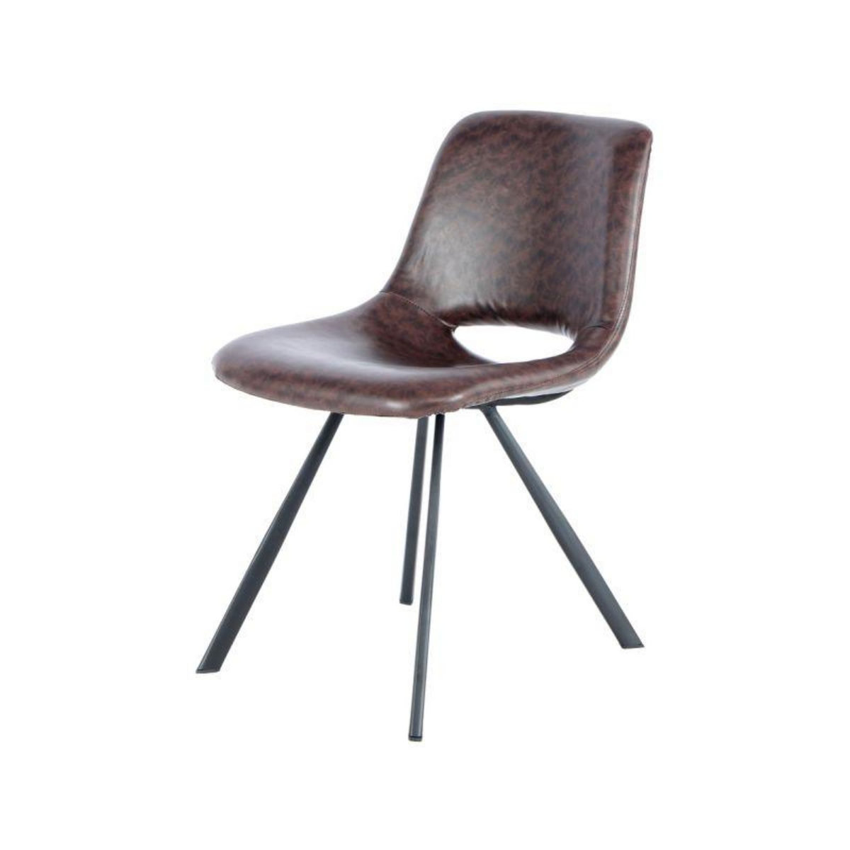 Paris Prix Lot de 2 Chaises Vintage  Joséphine  77cm Marron Foncé