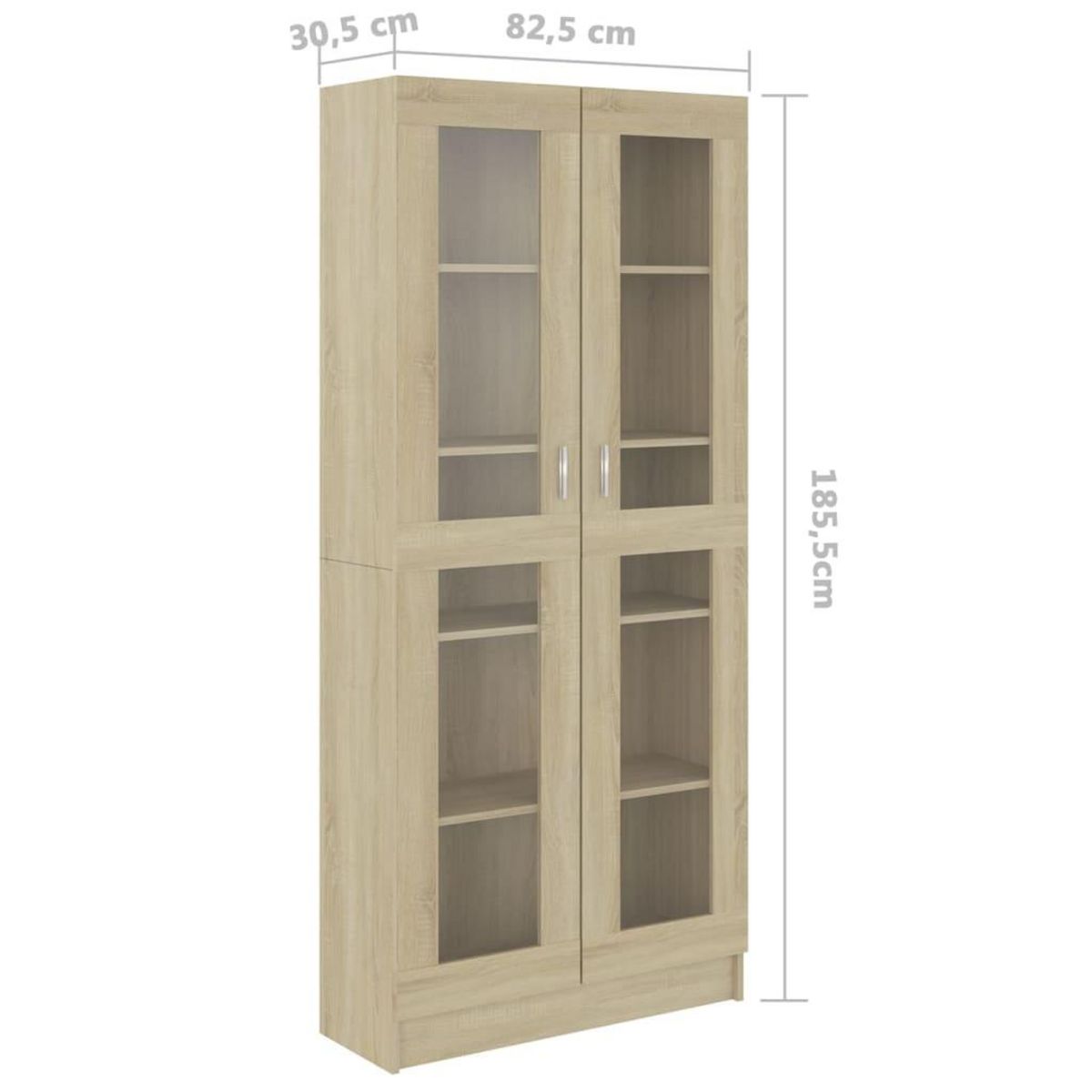 VIDAXL Armoire vitrine Chene sonoma 82,5x30,5x185,5 cm Bois ingenierie