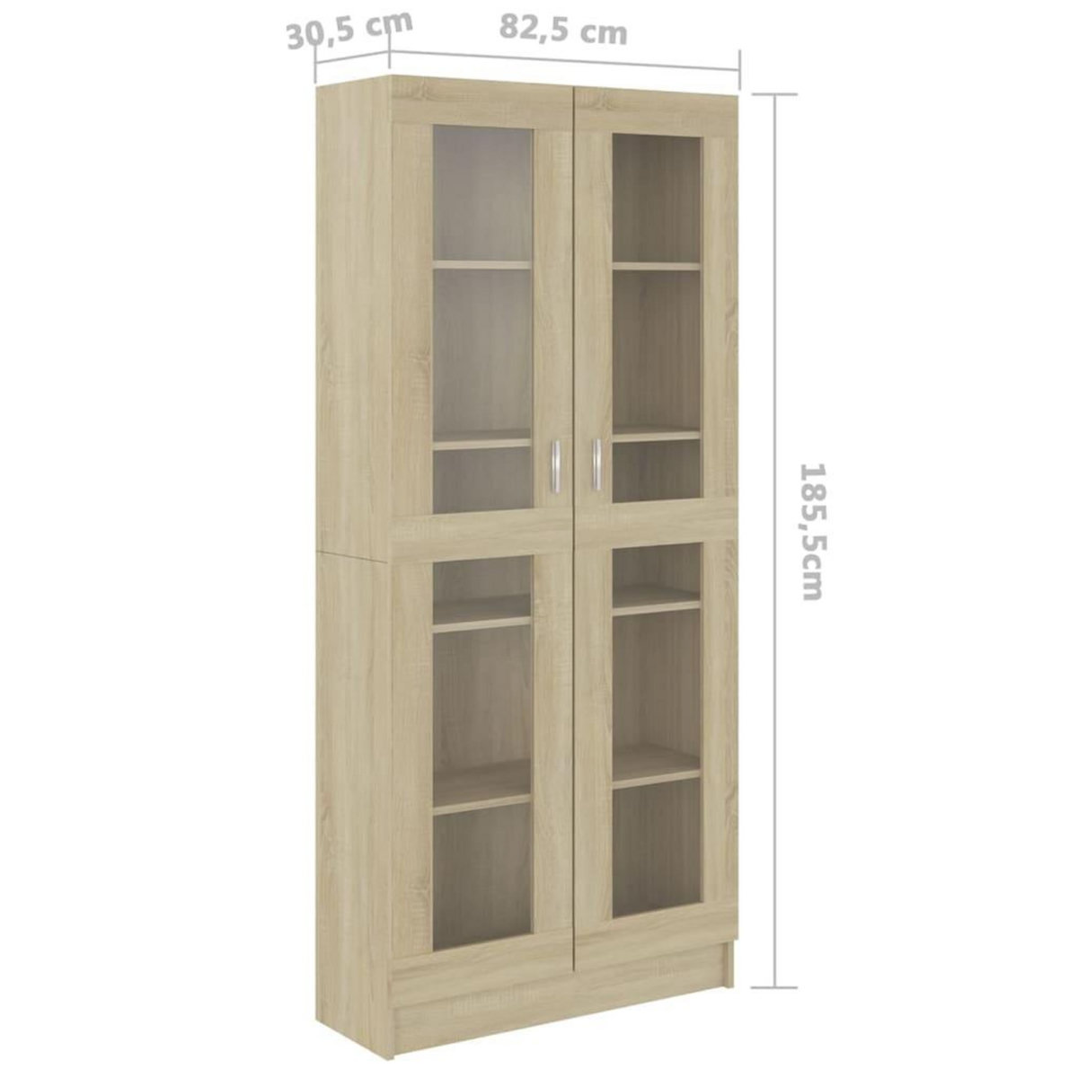 VIDAXL Armoire vitrine Chene sonoma 82,5x30,5x185,5 cm Bois ingenierie