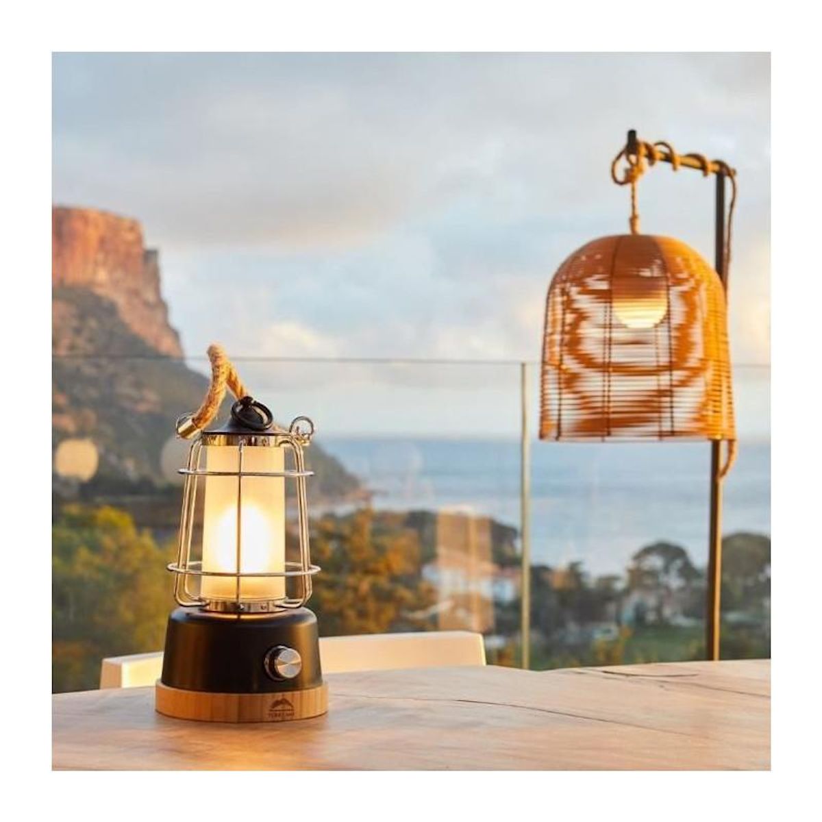 Lumisky Lanterne sans fil LED WILDY Noir Metal H23CM