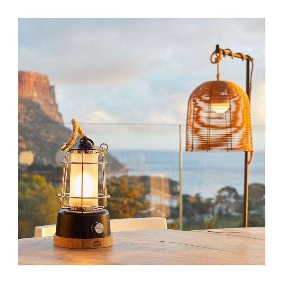 Lumisky Lanterne sans fil LED WILDY Noir Metal H23CM