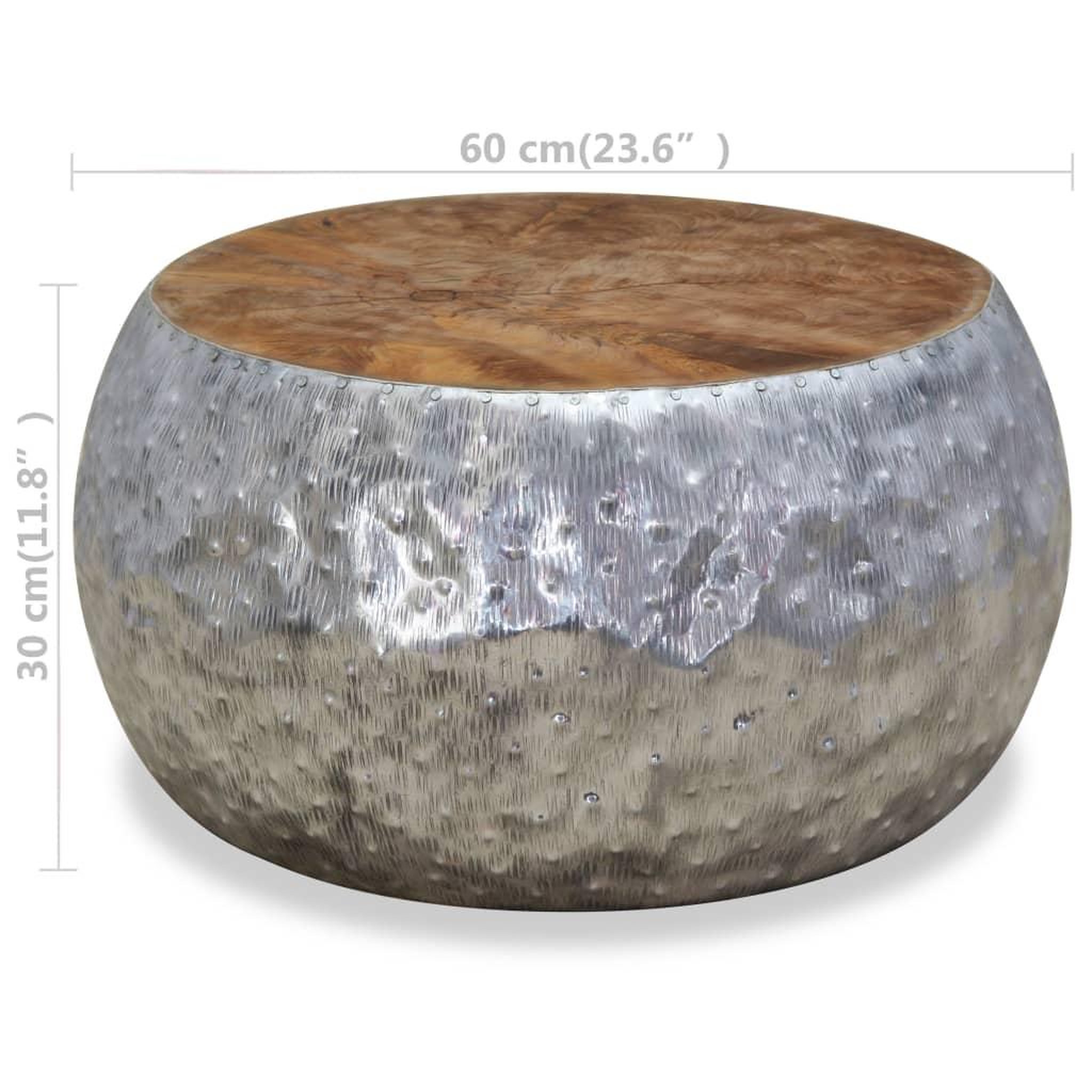 Voir la diapositive 6 : VIDAXL Table basse aluminium teck 60x60x30 cm