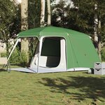 VIDAXL Tente de camping avec dome porche 5 personnes vert impermeable